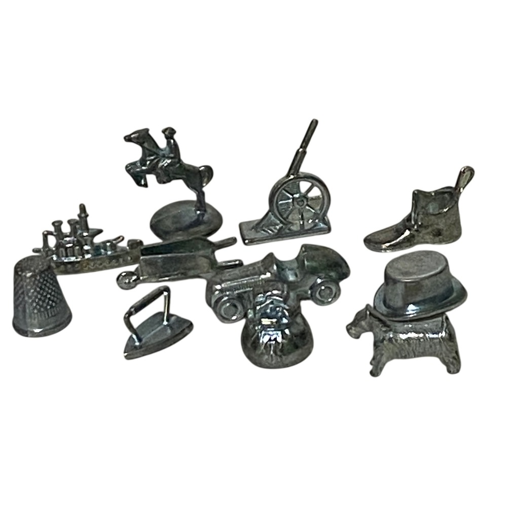 Monopoly Board Game Pewter‎ Silver Tone Replacement Game Tokens Cake Toppers